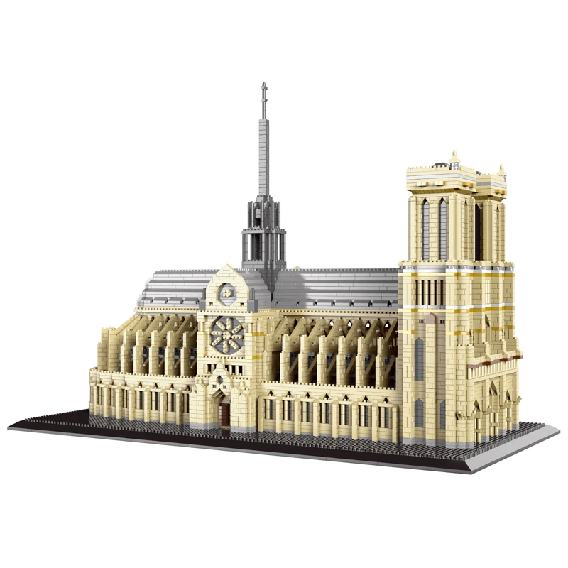 

PZX 9923 World Architecture France Notre Dame de Paris 3D Model DIY Mini Diamond Blocks Bricks Building Toy for Children no Box