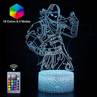raven 3d night light remote control 16 colors 3d illusion lamp usb charging sleeping nightstand lights home office room desk