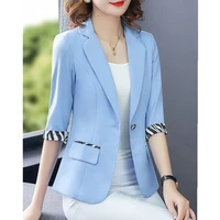 2021 spring and summer new splicing small suit korean style slim casual suit short jacket female top