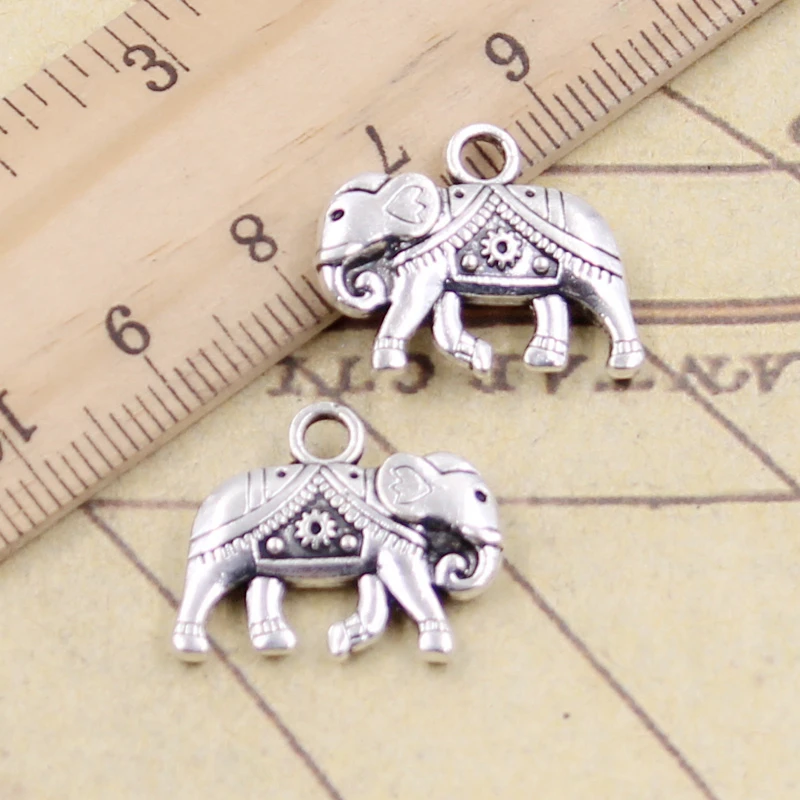 

10pcs Charms Thailand Mounts Elephant 16x20mm Tibetan Bronze Silver Color Pendants Antique Jewelry Making DIY Handmade Craft