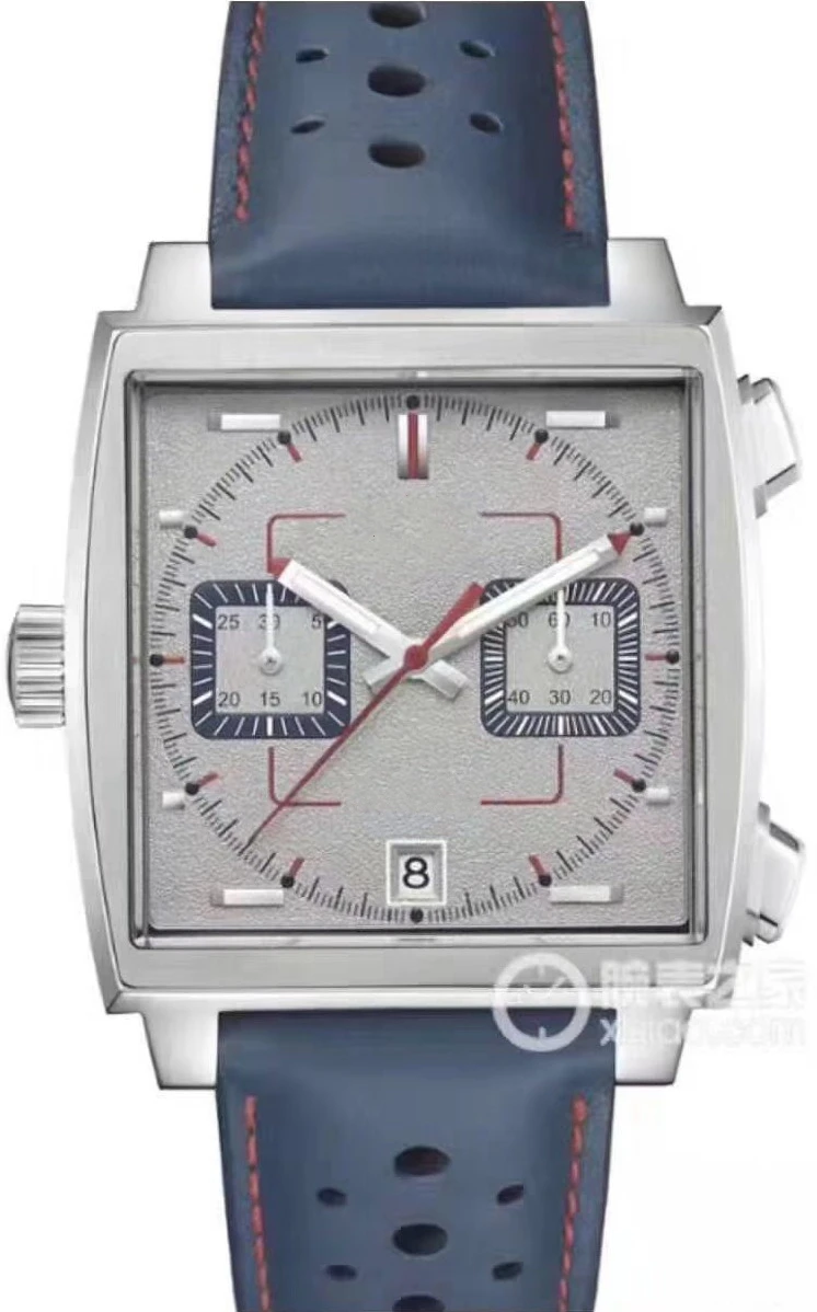 

Мужской серебристый черный синий кожаный кварцевый хронограф из нержавеющей стали гоночный сапфир Специальный выпуск секундомер