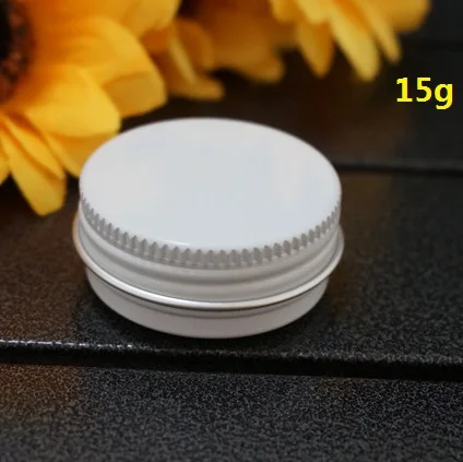 

15ml White Empty Round Cosmetic Aluminum Box Metal Tin Cans 15g Portable Cream DIY Refillable Jar Tea Aluminum Pot Containers