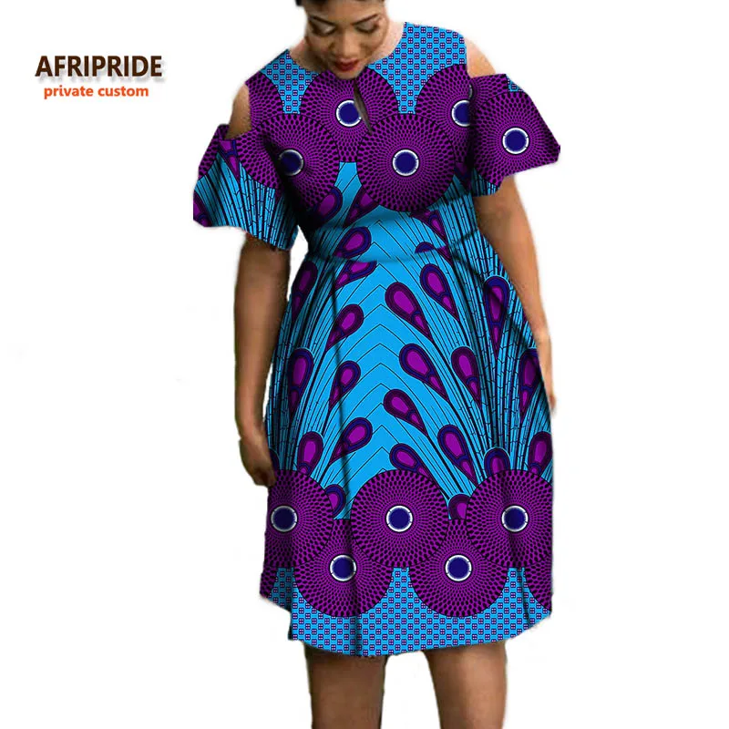 Осенние женские платья AFRIPRIDE, индивидуальное повседневное Хлопковое платье с короткими рукавами и круглым вырезом, длиной до колена, большие размеры, A722545 - Цвет: 550J