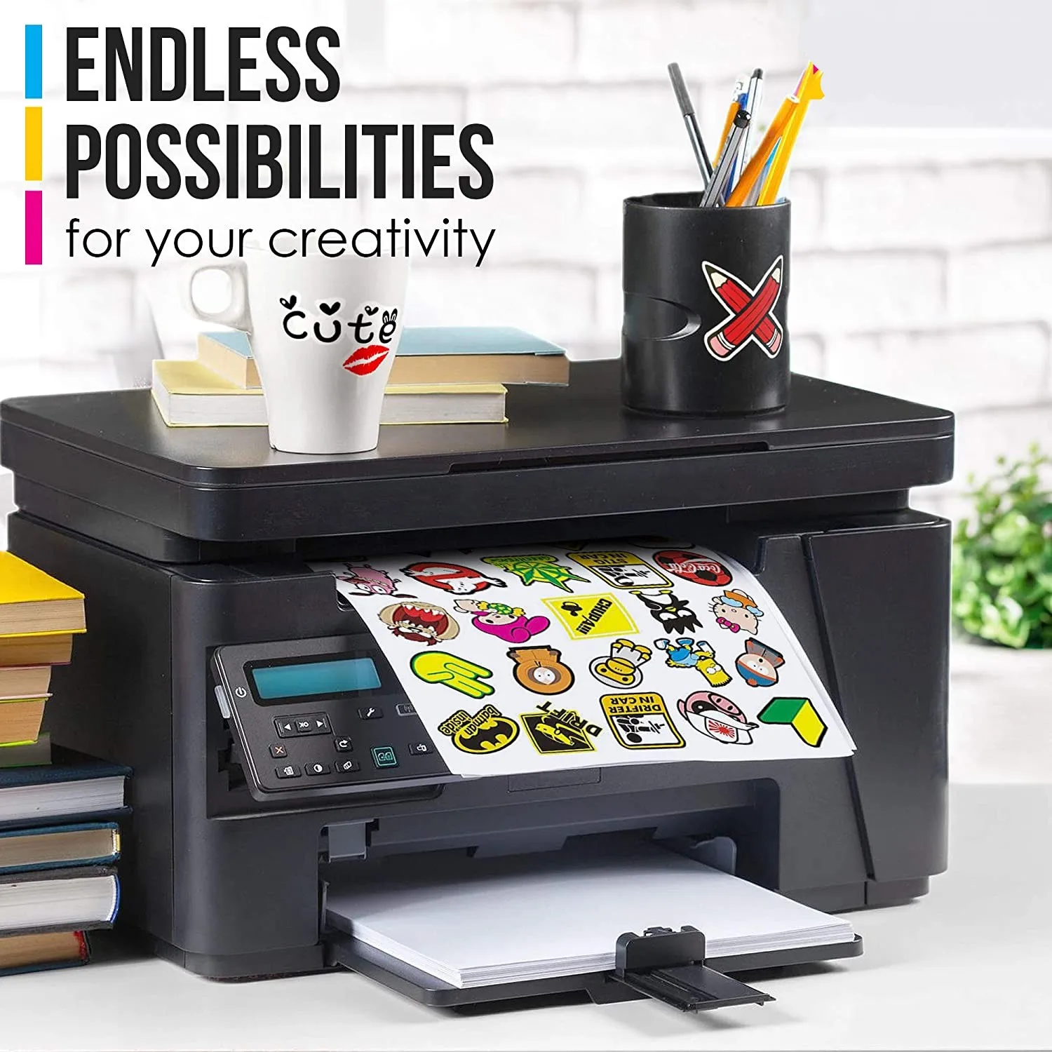 50 листов A4 винил Стикеры Бумага для лазерного принтера глянцевый белый Self