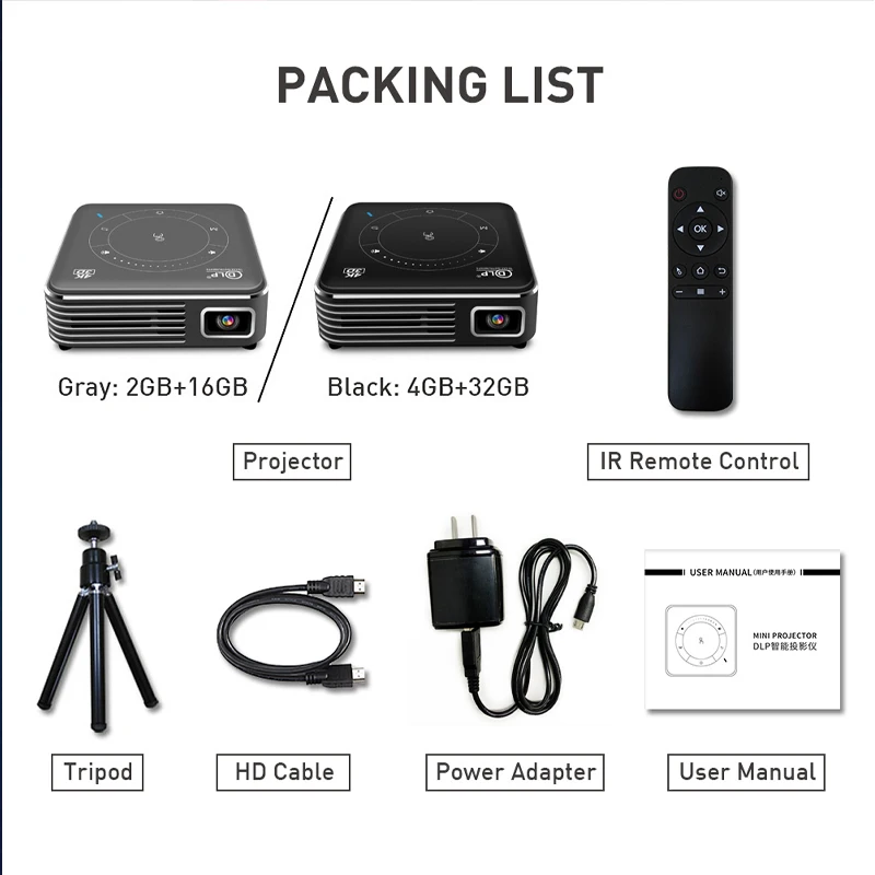 Smartldea P11 Карманный 4K 3D проектор android9.0 2 4G 5G wifi BT5.0 домашний RAM 32G ROM опция HD видео игра