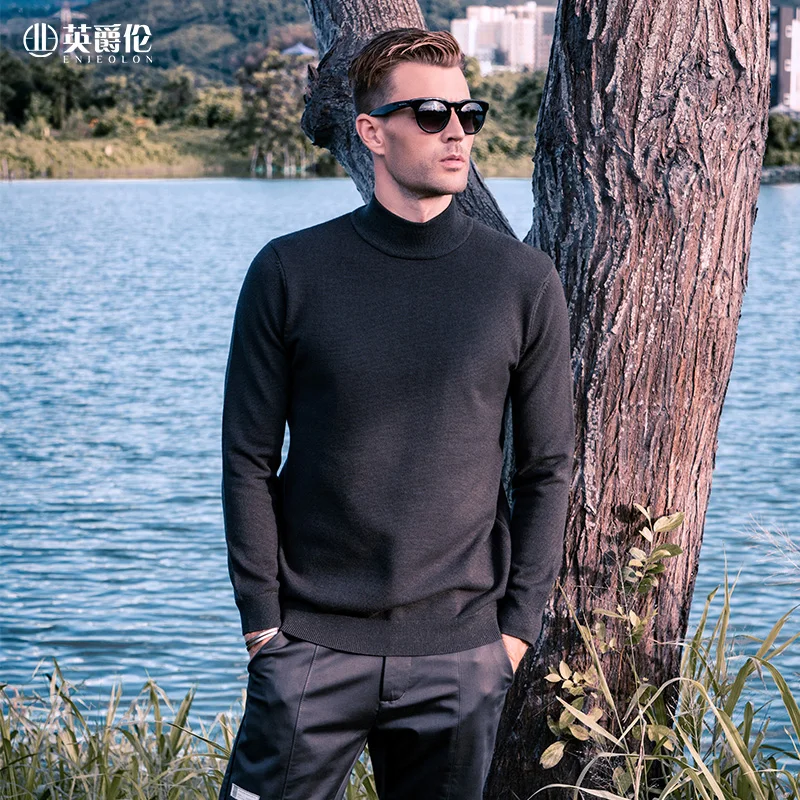 

Enjeolon Men'S Clothes Pullovers Sweater Solid Color Slim Sweaters 2020 New Casual Basic Pure Men Tops MY3463