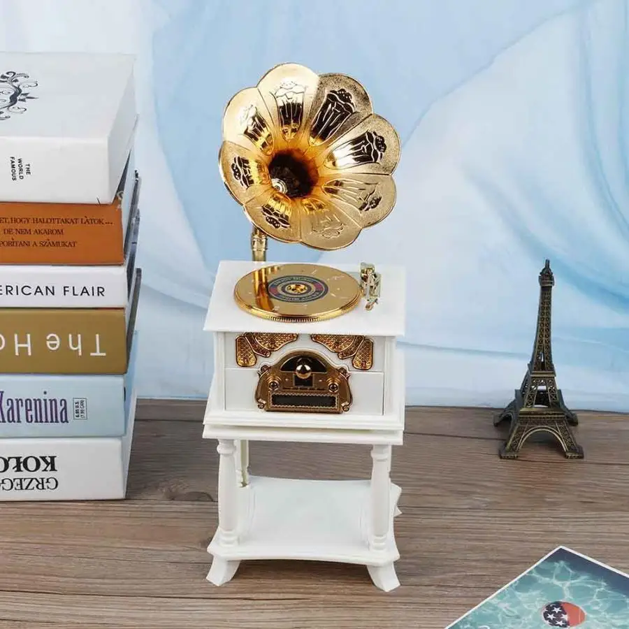 Классическая труба рога поворотный стол граммофон художественный диск