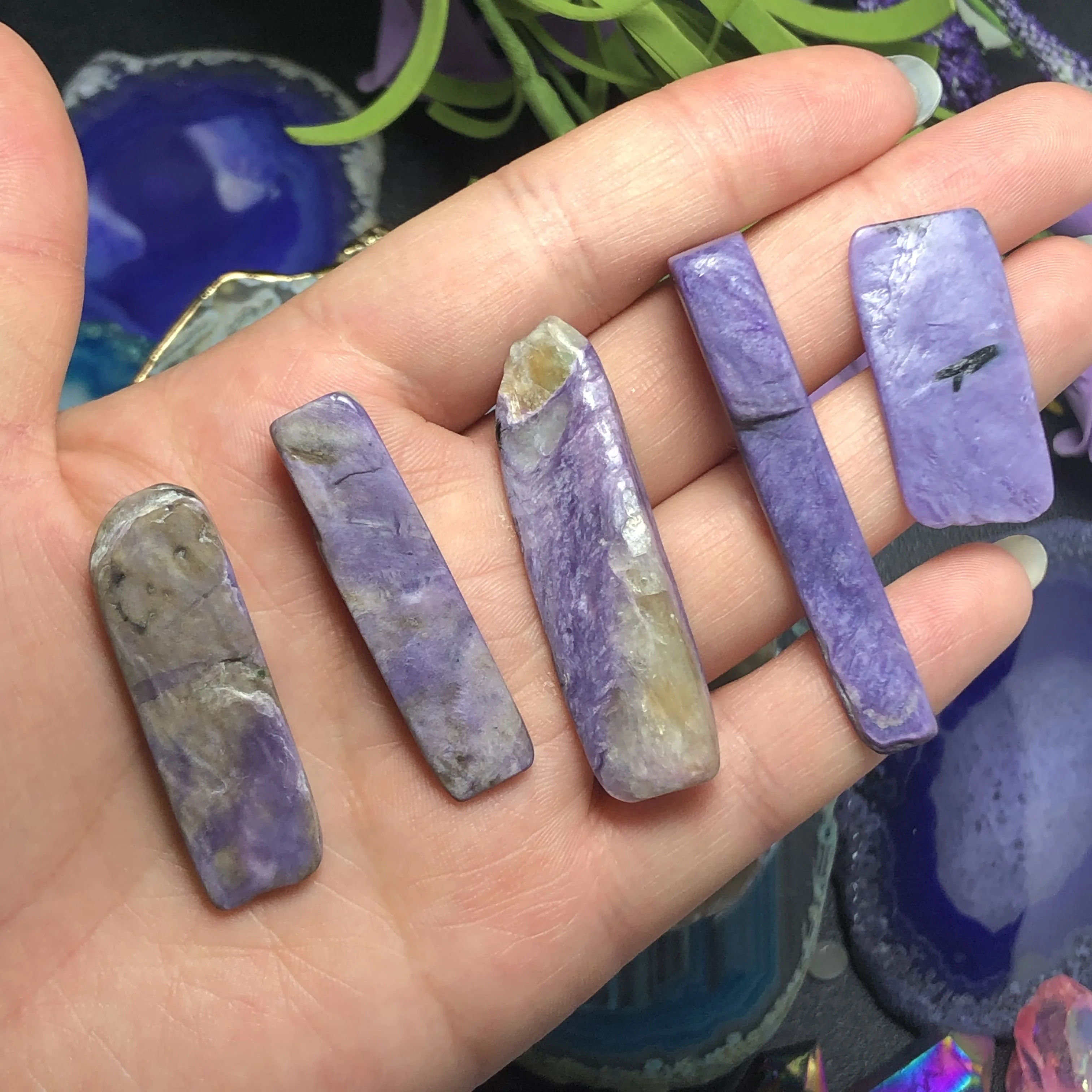 5 шт красивый Природный чароит кристалл куб сырой драгоценный камень