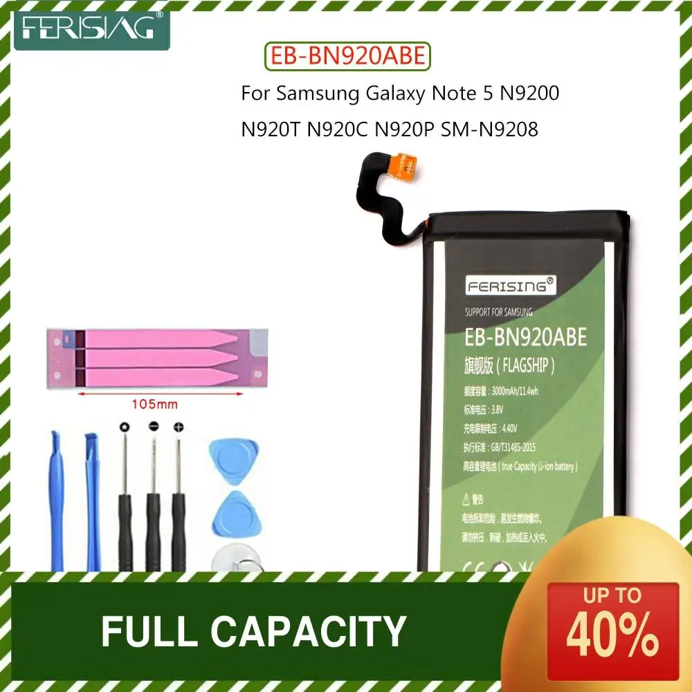 Зарядное устройство FERISING EB BN920ABE 3000 мА/ч батарея для Samsung Galaxy Note 5 N9200 N920T N920C N920P Note5 SM