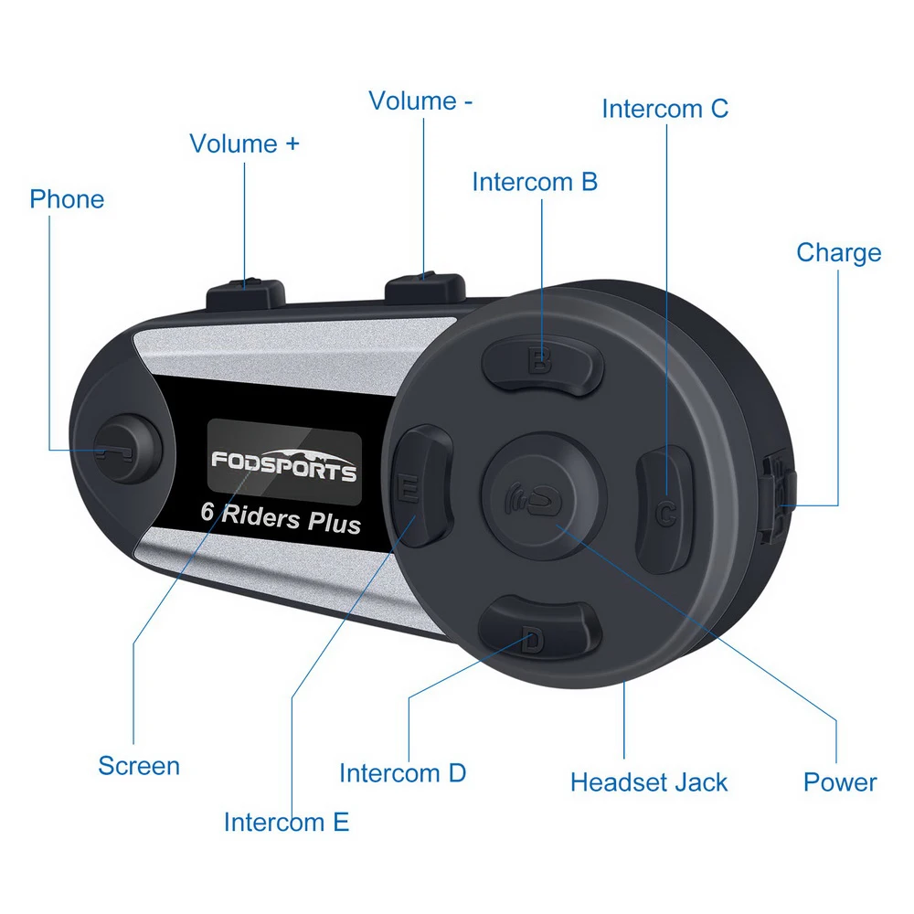 1 шт. V6 Plus 6 Rider мотоцикл Bluetooth шлем гарнитура домофон беспроводной BT полный дуплекс Intercomunicador Interphone FM светодиодный