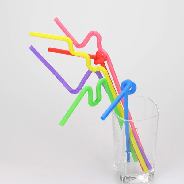 

Disposable Straws Bendable Juice Drinking Flexible 26cm Safe For Home Party Bar SASI