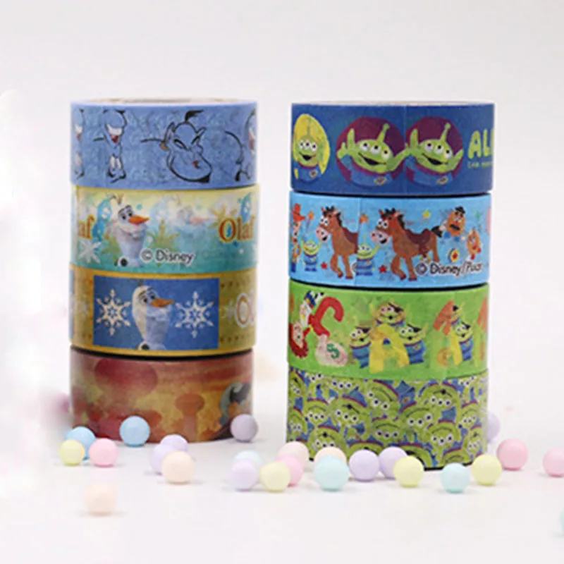 

Olaf Alien Toy Story Aladdin and The Magic Lamp Washi Tape Anime Disney Decoration Paper Stickers DIY School Supply Kids Toys