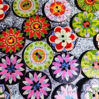 152025mm diy decorative flowers wooden round buttons retro sewing accessories needlework knitting handicraft scrapbook vintage