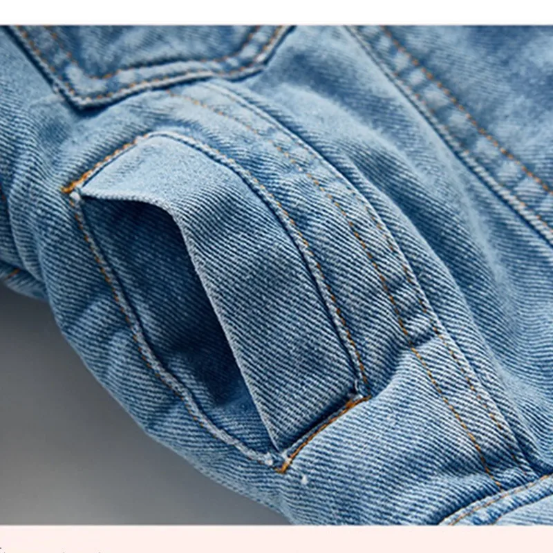 Famuka зимняя детская куртка из искусственного кроличьего меха джинсовая для