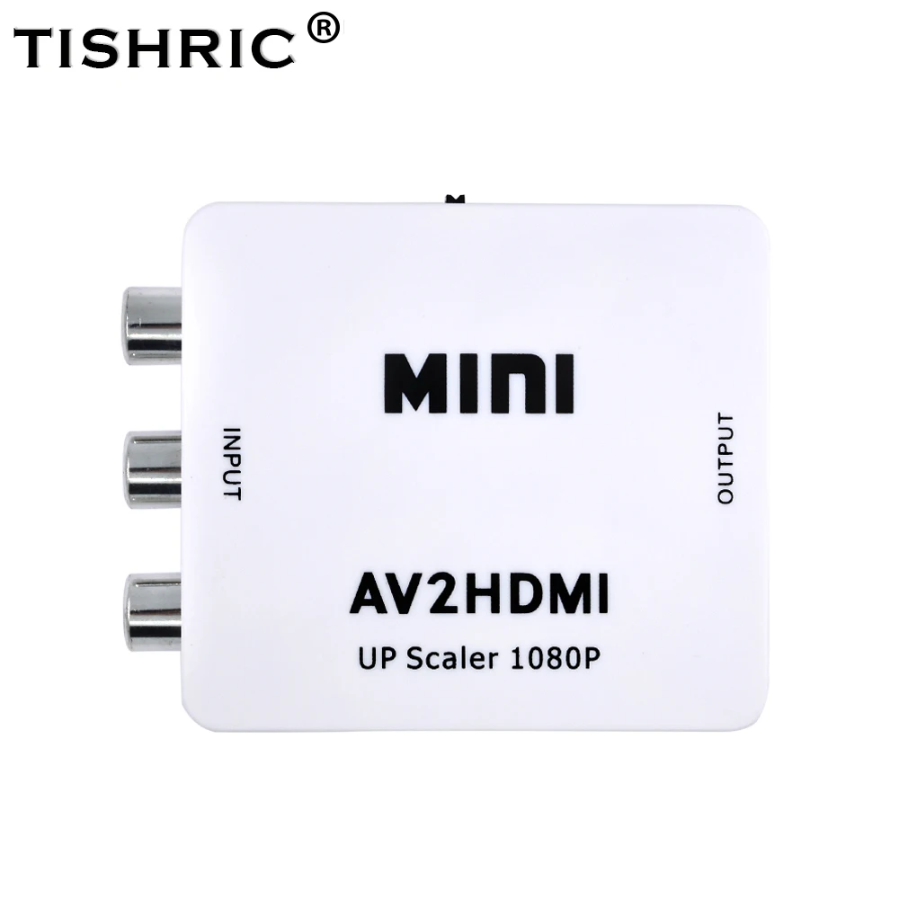 TISHRIC HDMI-совместимый RCA AV штекер-гнездо HD 1080P HDMI-совместимый блок видео конвертер адаптер для проектора ТВ DVD