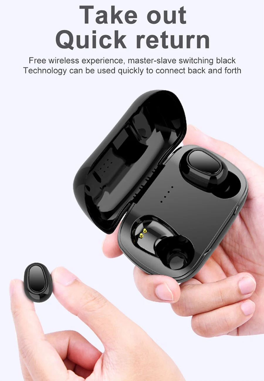 Модные V5.0 Bluetooth наушники XY-5 8D стерео мини Беспроводные наушники с микрофоном зарядная коробка беспроводные наушники