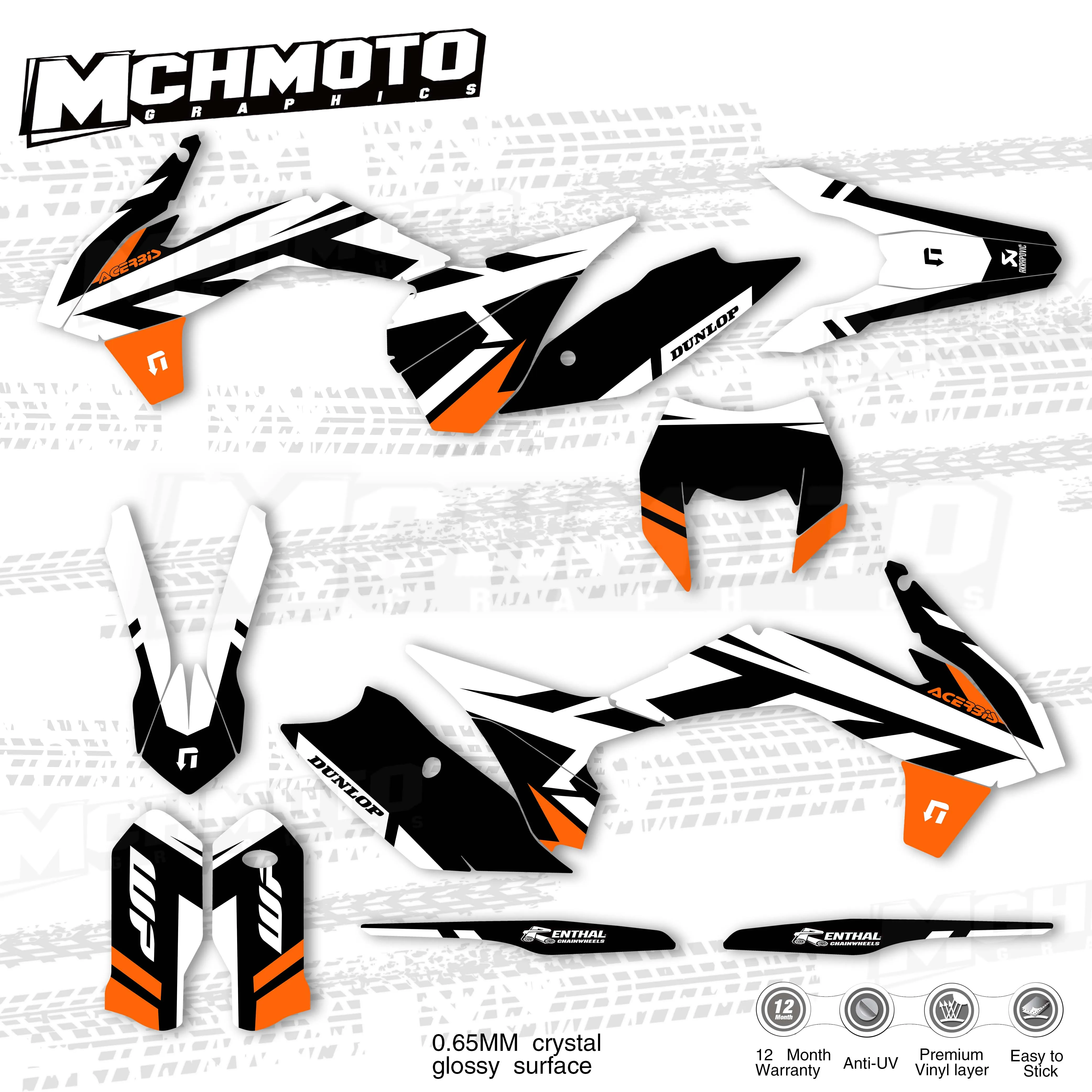 MCHMFGFull графические наклейки задний фон для мотоцикла имя под заказ KTM EXC F 125 250 300 350