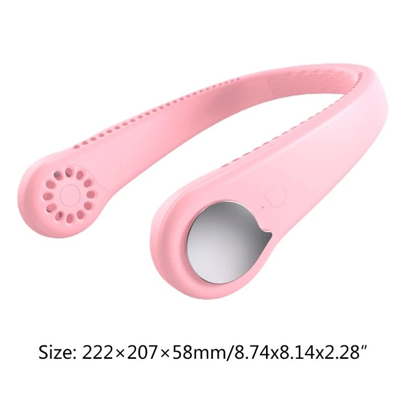 

2 Speeds Portable Neck Fan Hands Free Bladeless Hanging Sport Fan Wearable 360 Rotatable Personal Fan for Summer2
