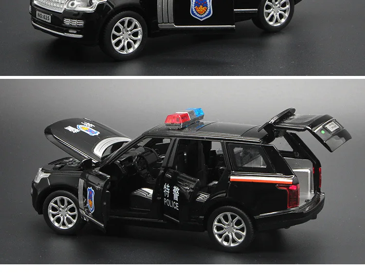 1:32 Высокая Имитация Range Rover SUV полицейский автомобиль детская внедорожная игрушка, модель автомобиля сплав света музыка тянет назад автомобиль для подарков