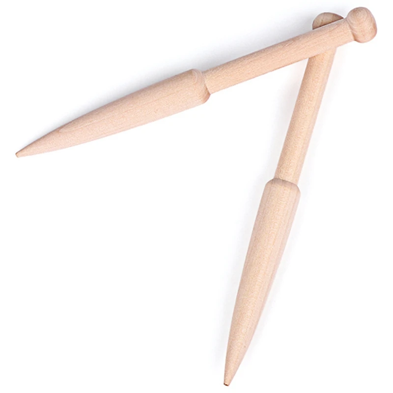 Вязанная палочка 2 шт. рукоделие Ткачество инструмент Дерево тканый свитер шарф