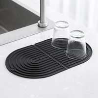 multifunctional foldable silicone dish drying mat heat resistant draining pad tableware durable cushion dinnerware table mat