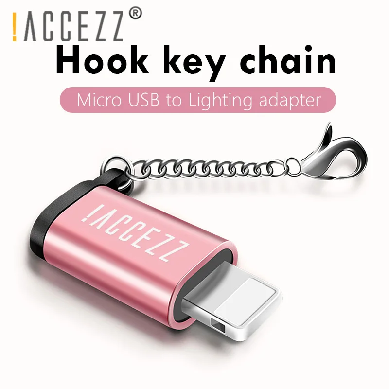 

!ACCEZZ 5PC Mini OTG Adapter For iPhone 11 Pro XS Max X 8 7 6 Plus Lighting to Micro USB Adapter Chrager Data Sync With Keychain
