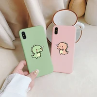 cute dinosaur liquid silicone phone case for iphone xr xs max x 12 11 13 pro max 6s 7 8 plus se 2020 soft candy couple cover