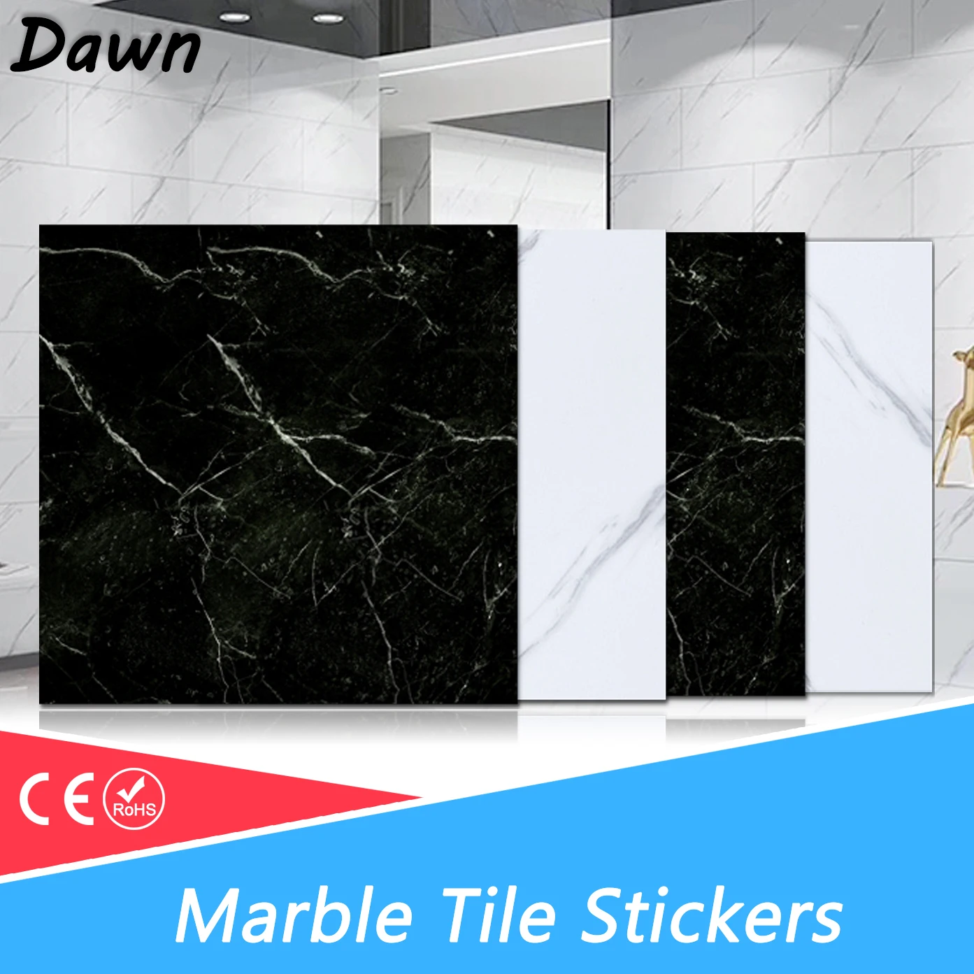 

5 шт.-20 шт., самоклеящиеся водонепроницаемые мраморные наклейки на пол