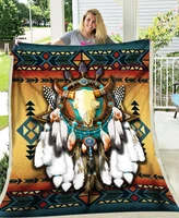 native buffalo pattern fashion hooded blanket 3d full printed wearable blanket adultschild fleece blanket drop shipping