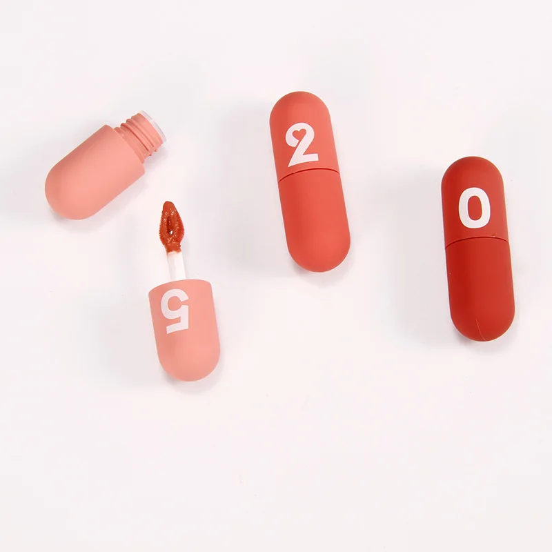 3 шт. мини-капсула бархатная губная глазурь не маркирующая помада водостойкая