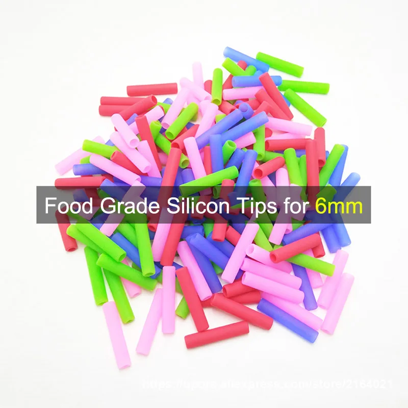 Съемные колпачки для трубочек из пищевого силикона 6 мм|Соломинки питья| |