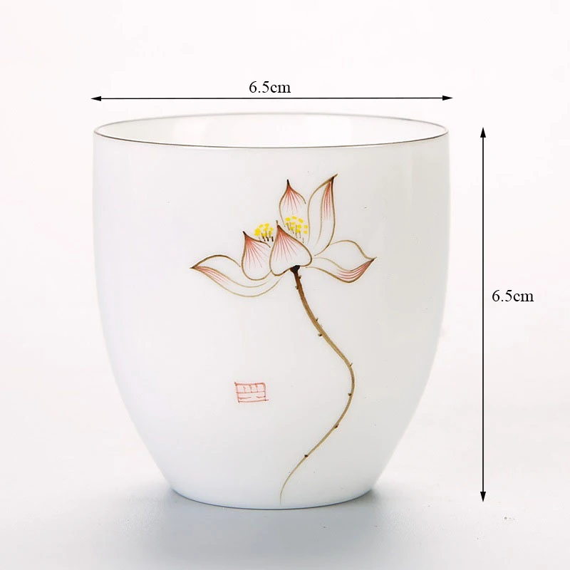 

Ceramic Traditional Chinese Tea Cups White Porcelain Tea Set Accessories Office Teacups Portable Retro Water Mug Drinkware