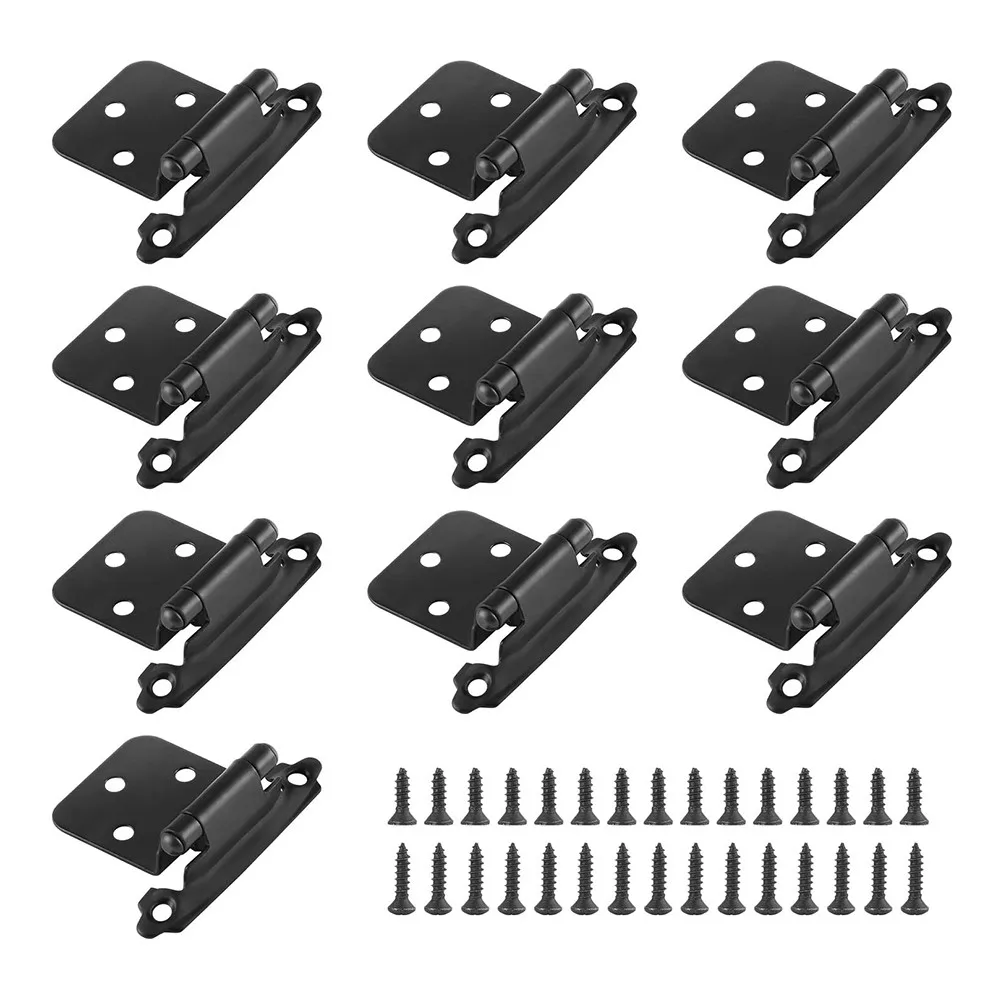 

Kitchen Door Hinges 10pcs Cabinet Hardware Heavy Duty Overlay Self-Closing W/ Screws 7x4x3cm Cold-rolled Steel