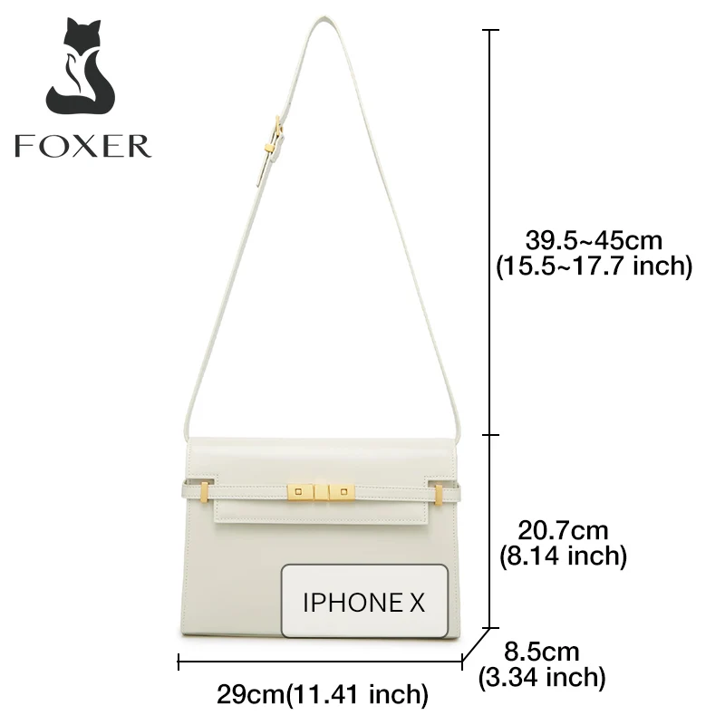 foxer 2021 gentlewoman shoulder bags bag fashion all match leather luxury messenger bag large capacity office women bag summer free global shipping