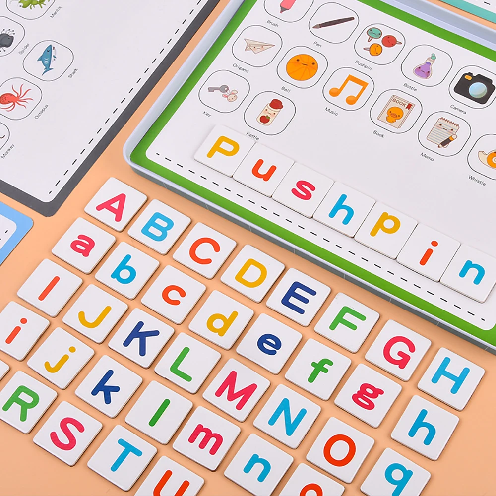 Детская деревянная магнитная головоломка с алфавитом, обучающая игрушка для изучения языка, детская забавная игрушка Монтессори