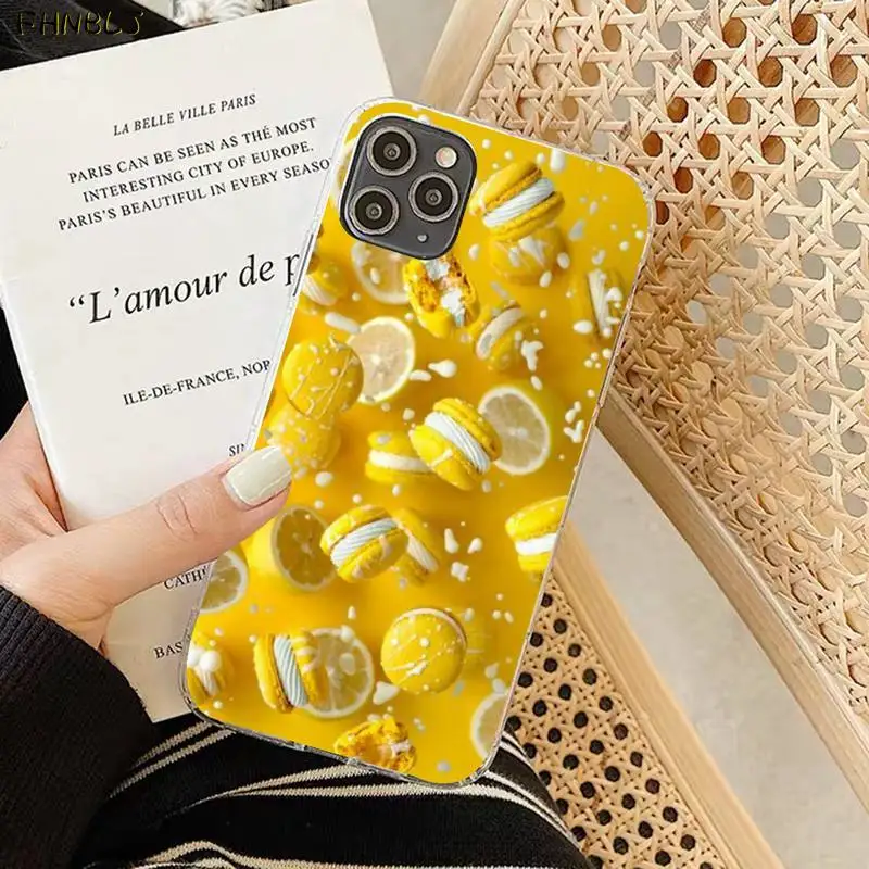 

FHNBLJ Dessert ice cream Macaron Food Newly Arrived Black Cell Phone Case for iPhone 8 7 6 6S Plus X 5S SE 2020 XR 11 pro XS MAX