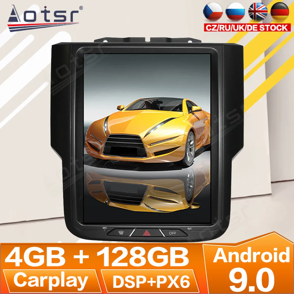 

For Dodge RAM 1500 2014 2015 2016-2018 Android Radio Multimedia Car Cassette Recorder Stereo Player Tesla PX6 GPS Navi Head Unit