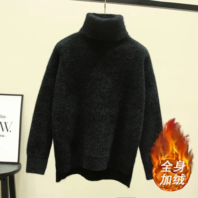 Женский бархатный свитер с высоким воротником повседневный облегающий пуловер