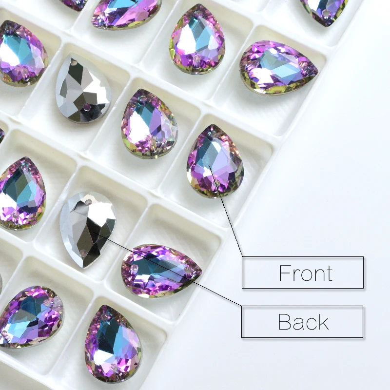Стразы для шитья высокого качества фиолетовые стразы с двумя отверстиями