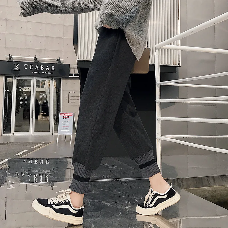 

Real shot tweed pants women's autumn and winter 2020 new Korean loose and versatile casual pants smoke tube Harem Pants radish