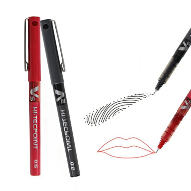 

0.5mm Black Red Marker Pen Microblading Skin Marker Pen Tattoo Skin Scribe Pen Permanent Makeup Tattoo Skin Positioning Pen