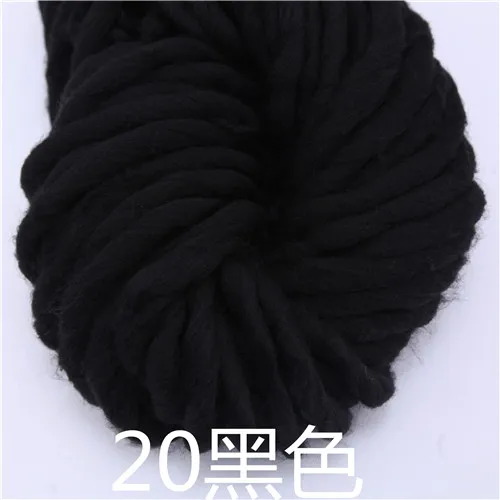 20 black 250 г 36 м супер толстая натуральная Мериносовая Шерсть Толстые пряжи войлочная шерстяная фитильная пряжа для прядения ручного вязания пряжа зима теплая - Цвет: 20 black