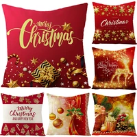 new product linen printing pillowcase home sofa red decoration wedding throw pillows farmhouse home decoration