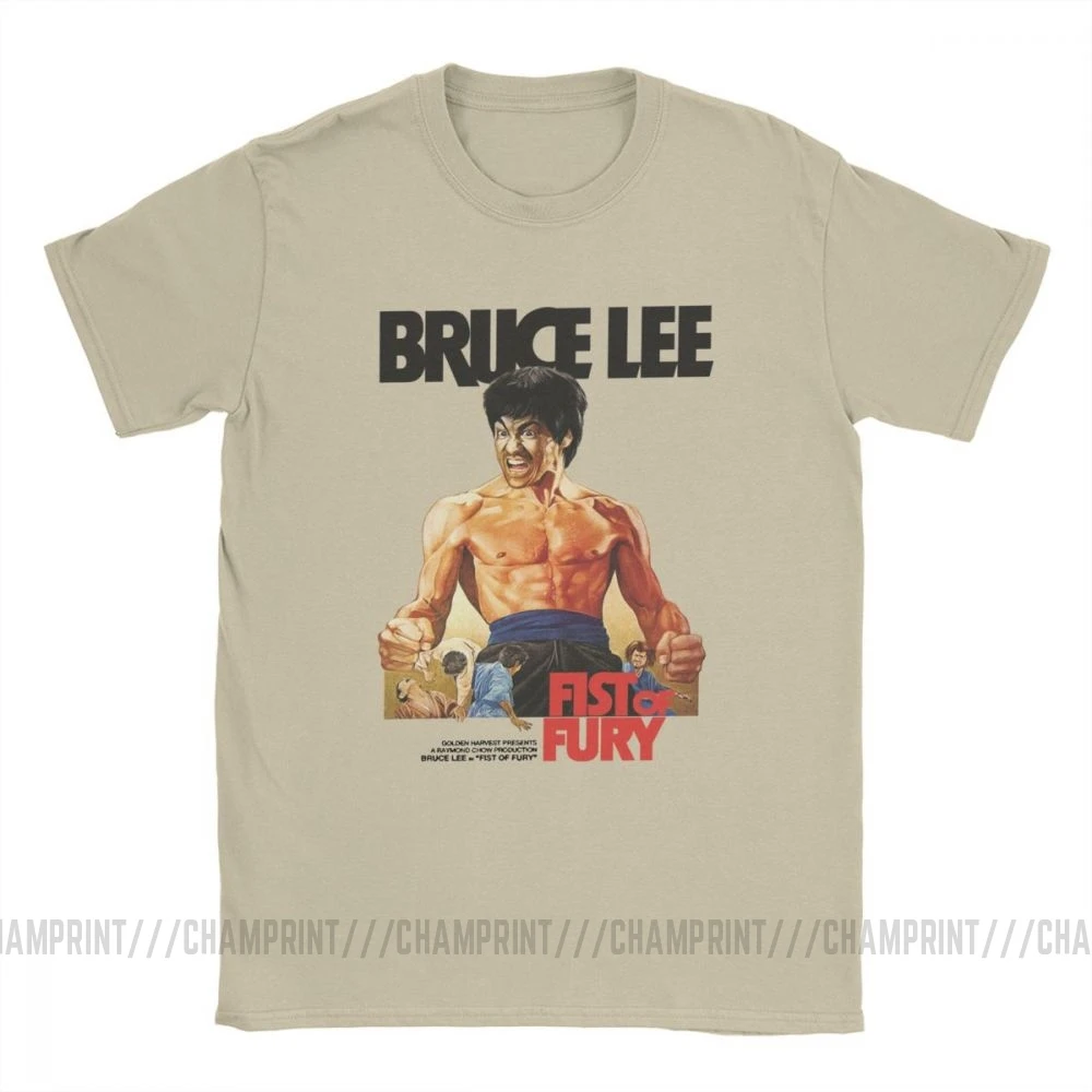 Мужская футболка Fist Of Fury Брюс Ли китайский хлопковый топ с коротким рукавом и