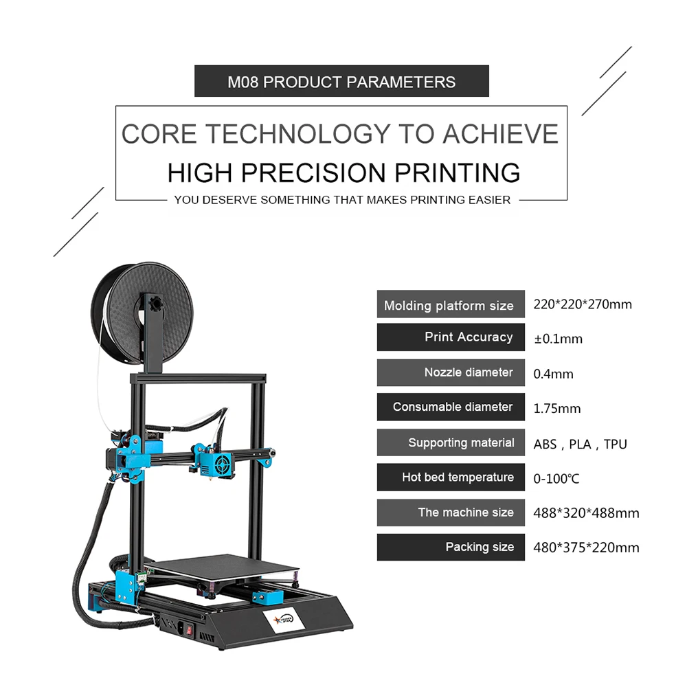 Высокоточный набор инструментов для 3D принтера сделай сам 3 5 дюйма размер печати
