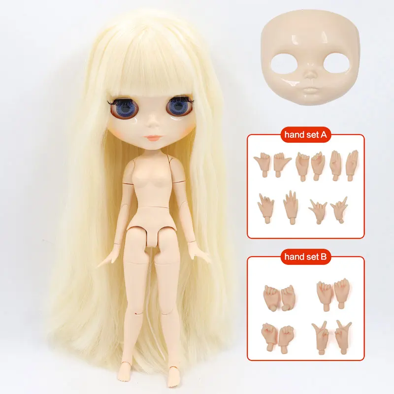 doll hand AB shell ICY Blyth кукла Обнаженная тела 30 см игрушки BJD белое блестящее лицо с дополнительными руками AB и Лицевая панель 1/6 DIY модные куклы подарок для девочки - Цвет: doll hand AB shell