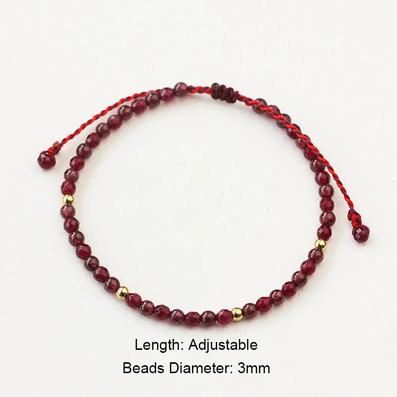 Женский тонкий браслет с бусинами из натурального камня|Плетеные браслеты| |