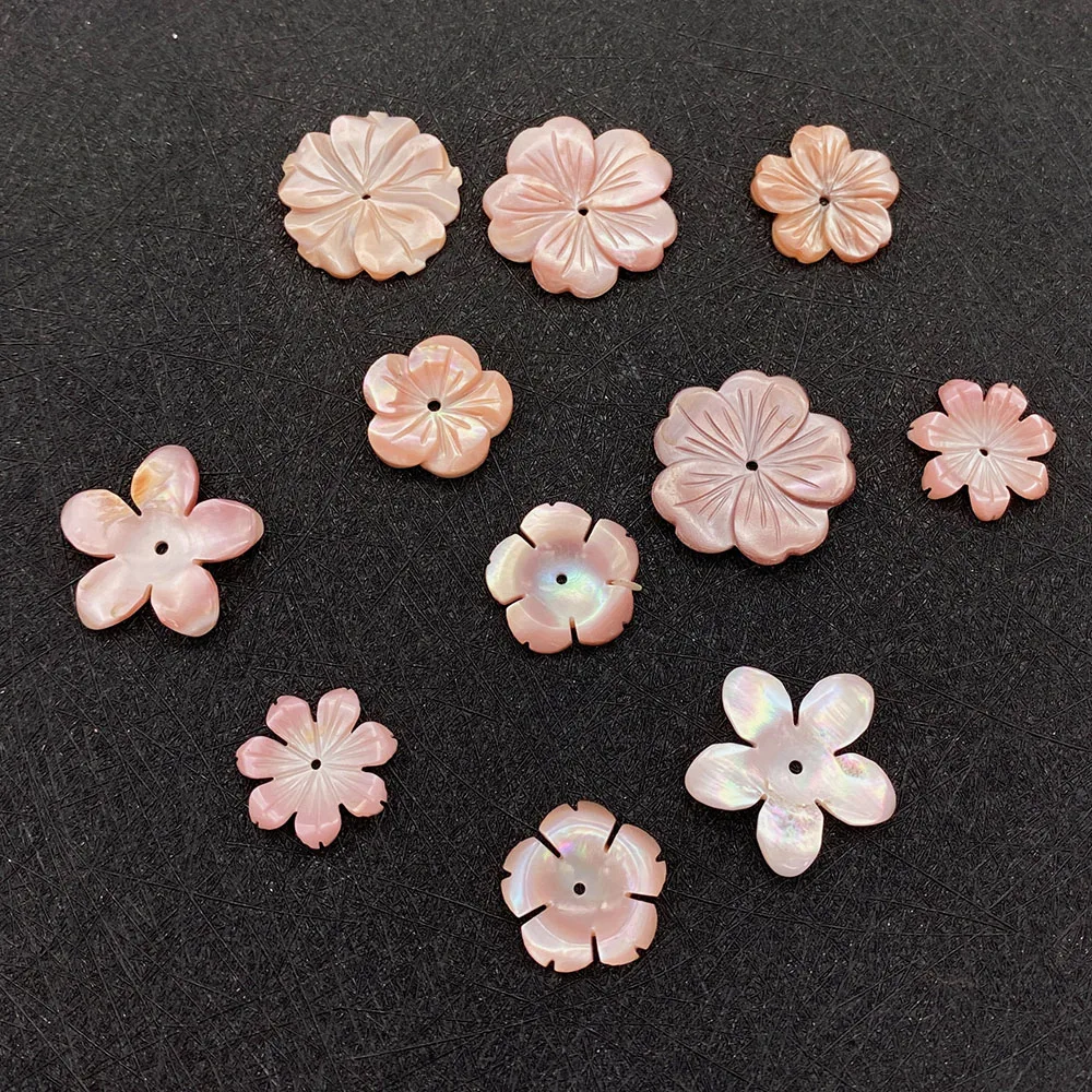 

3pcs Natural Sea Shell Flower Bead Cute Pink Shell Loose Beads for Jewelry Making DIY Necklace Bracelet Earrings Hairpins Brooch