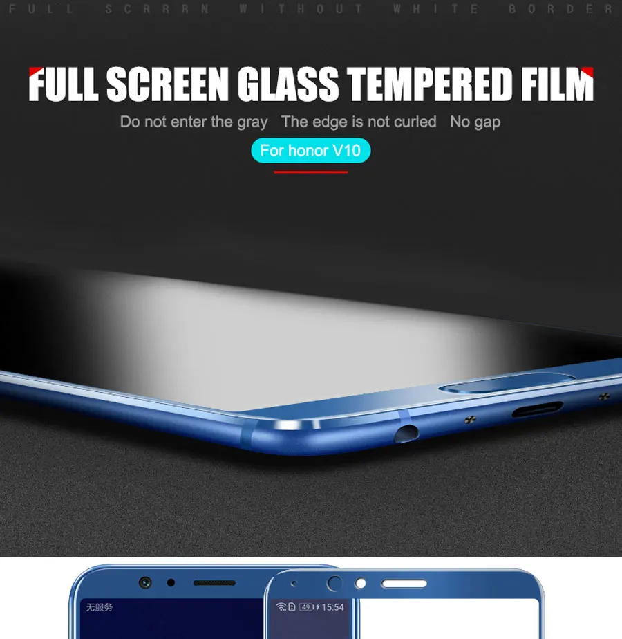 3D закаленное стекло на huawei honor view 20 10 V20 V10 Защита экрана для honor 10 9 8 Lite V9 V8 полная крышка защитная пленка
