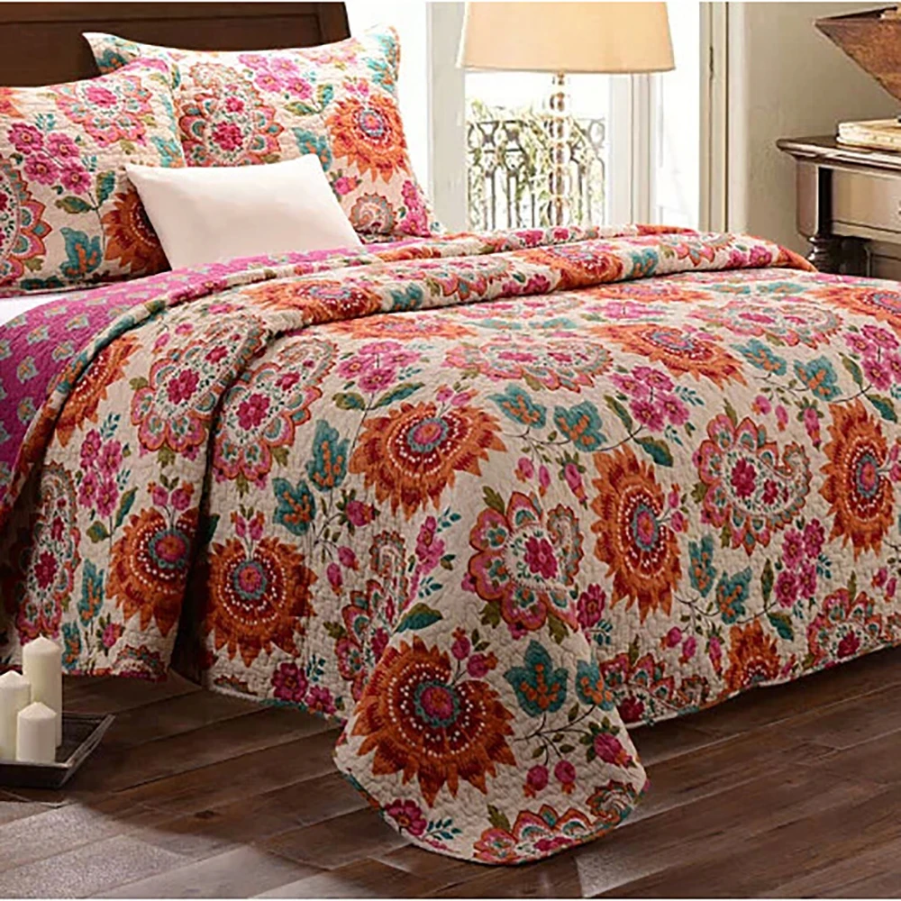 Лоскутный комплект одеял ручной работы 3 шт. моющееся покрывало хлопковое